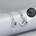 2 PCS/Set Sun and Moon Couple 100 Language I Love You Necklace  Projection Magnetic Necklace for Him and Her