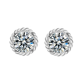 XEA009 Pass Diamond test VVS D Moissanite Earrings Men Women 0.5CT 925 Silver GRA Certificate Lab Diamond Stud Luxury Jewelry