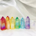 Natural Healing Angle Aura Quartz Rainbow Clear Quartz Crystal Tower for Decoration