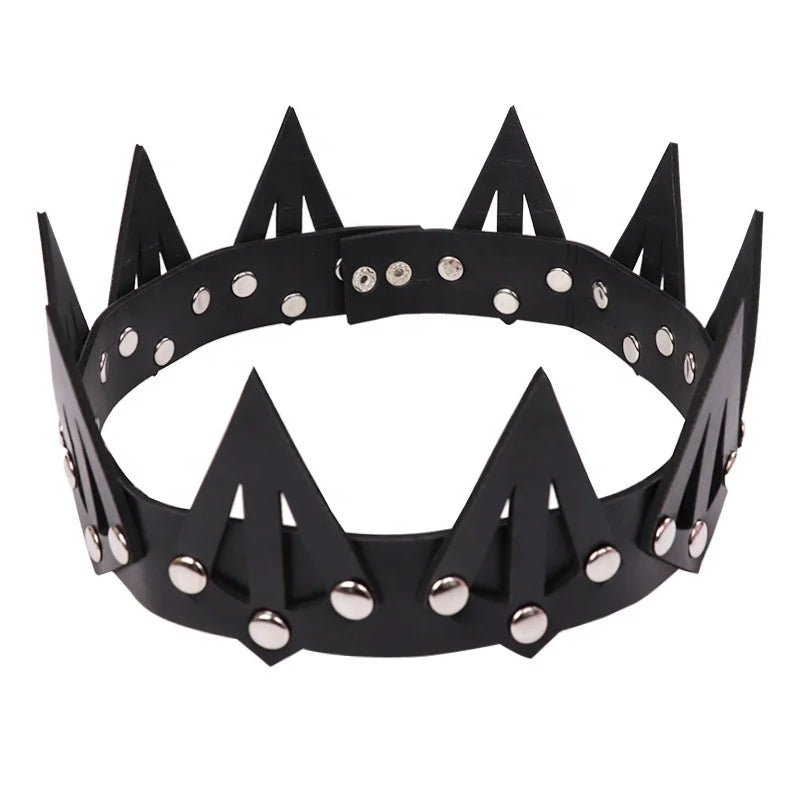 Cross-border Fashion Party Carnival Stage Performance Dress up Leather Queen Crown Tiara