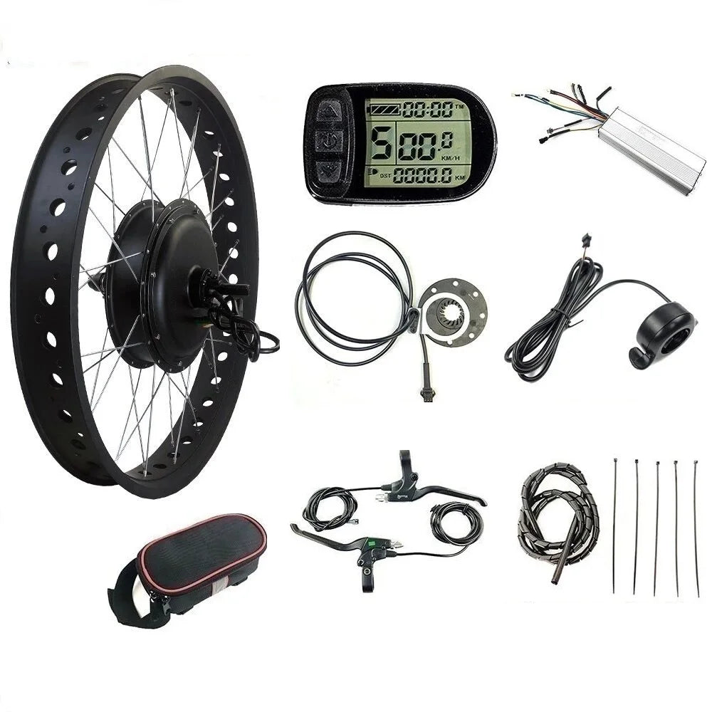 Mayebikes 55-75KM/h Electric Fat Bike Motor Wheel 72V 3000W Hub Motor Kit Ebike Conversion Kit Snow Bike Kit