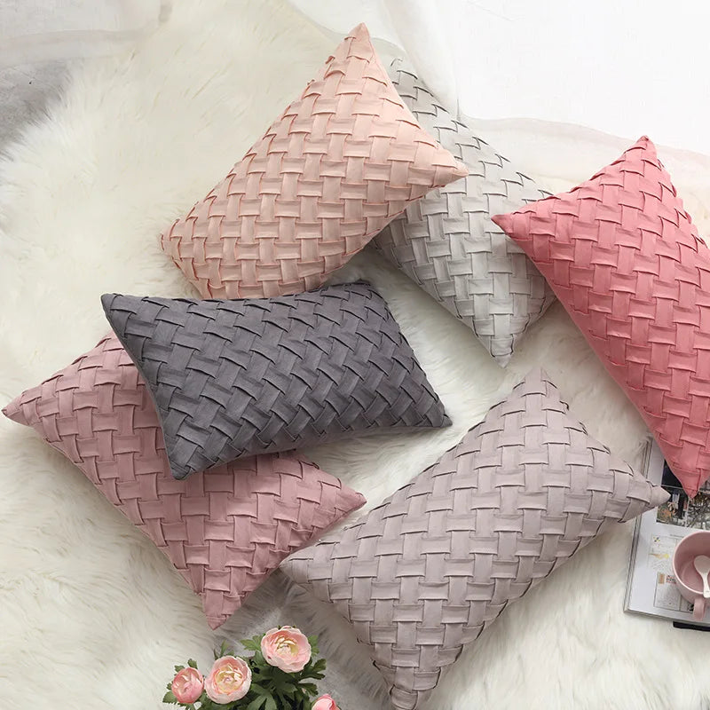 Amity Wholesale Decorative Throw Pillow Covers Suede Cushion Covers Solid Color Simple Pillow Cushion
