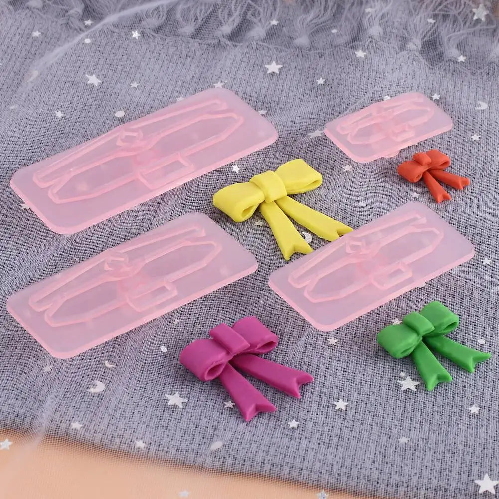 4Pcs/set Tie Bow Plastic Cookie Cutter Molds Fondant Biscuit Sugarcraft Moulds Cake Decorating Tool DIY Baking Molds