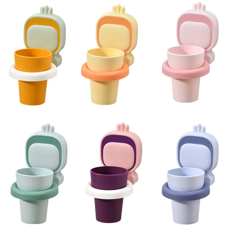 Children's Cute Cartoon Pattern Toothbrush Cup  Mouthwash Cup Creative Perforated Toothbrush Cup Holder