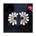 925 Silver Needle Latest Daily Pearl Earrings Collocation Double C Moon Earring Jewelry for Women