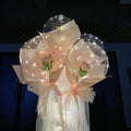 LED Light up Balloons with Rose Bouquet Transparent Bobo Balloon Girls Birthday Party and Wedding Balloons