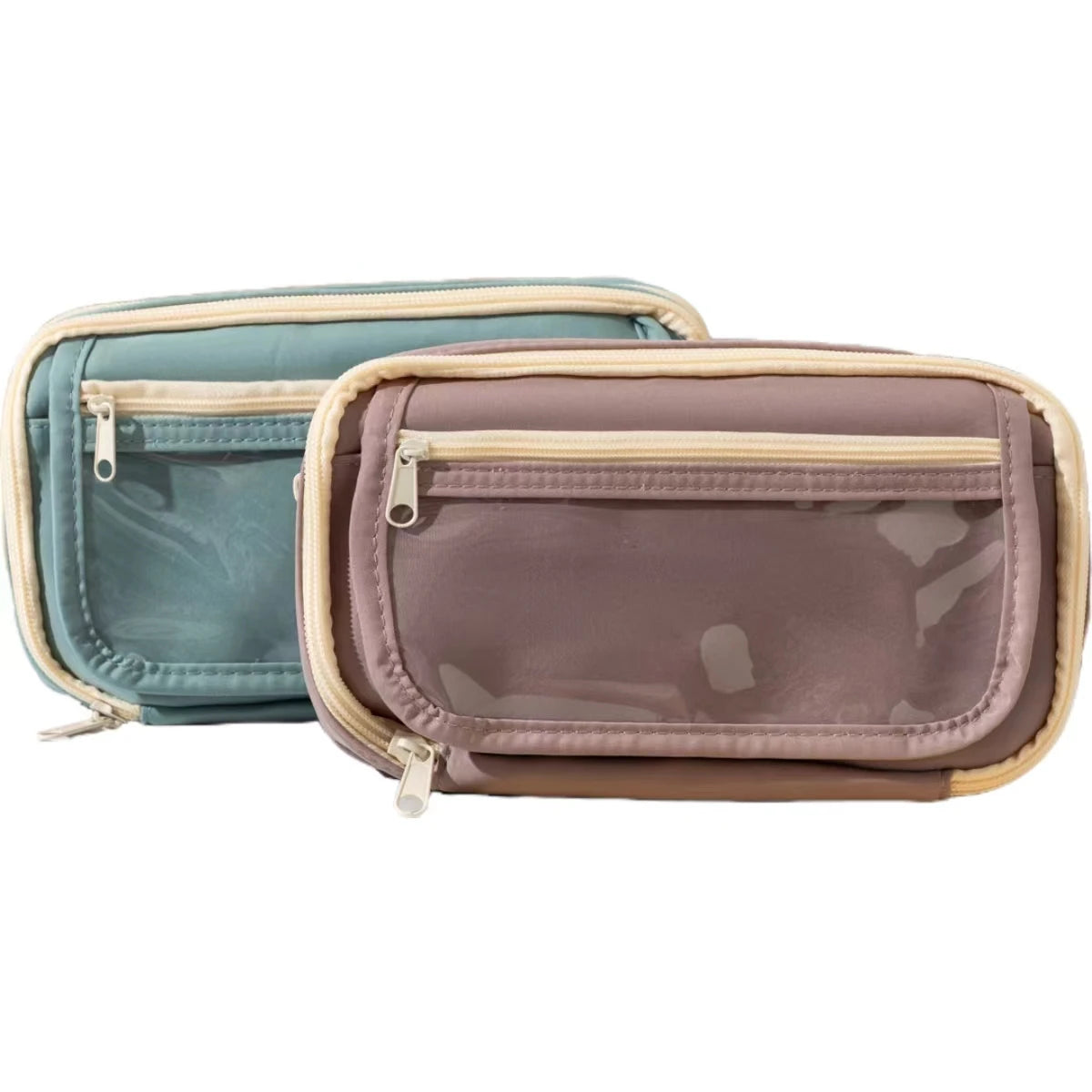 Simple Square Portable Storage Bag Zipper Multi-functional Stationery Pencil Case