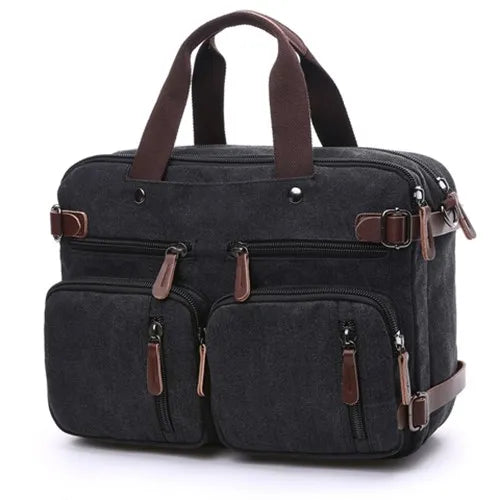 Hot Sales Wholesale Price Custom-Made Black Tote Hand Bag Backpack Canvas Trendy Office Handbag