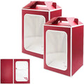 Floral Bear Window Paper Bag with Handle-White Cardboard Clothing & Shoes Packaging Recyclable Offset Printing