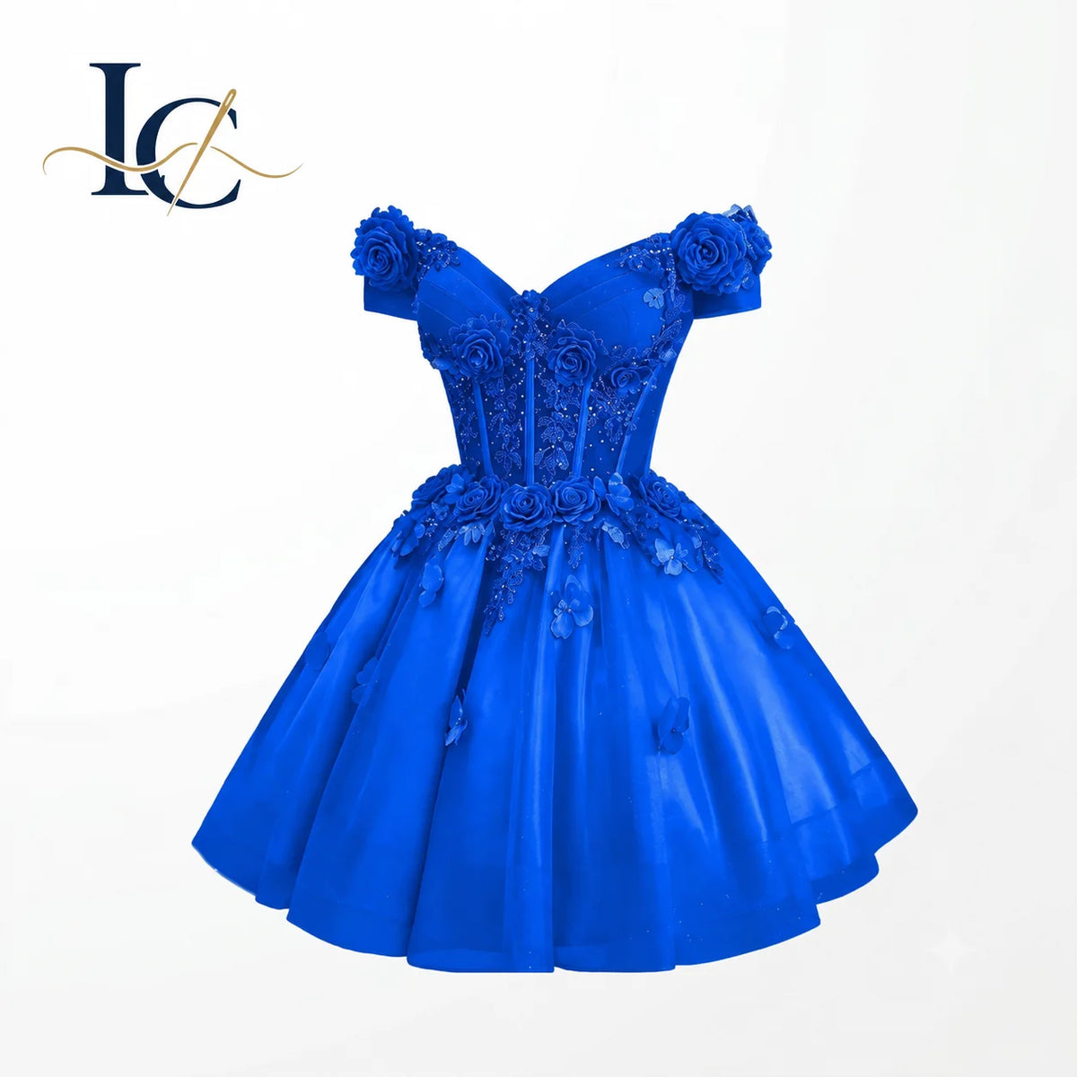 Vintage Off-Shoulder Red Knee-Length Cocktail Dress Quinceanera Prom Homecoming Sweet 16 3D Flowers Lace Sweetheart Neckline MegaBDM