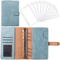 Wholesale A6 Binder Organizer Agendas Planner Leather Spiral Notebook 6 Ring Trading Card Budget Binder Set with Cash Envelopes