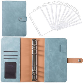 Wholesale A6 Binder Organizer Agendas Planner Leather Spiral Notebook 6 Ring Trading Card Budget Binder Set with Cash Envelopes