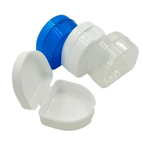 New Design Transparent Blue Retainer Aligner Box Orthodontic Mouth Guard Container Retainer Storage Box