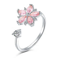 Acme Jewelry Pink Zircon Flower Design 18K Gold Plated  Fashionable Ring S925 Sterling Silver CZ  Hight Quality Jewelry