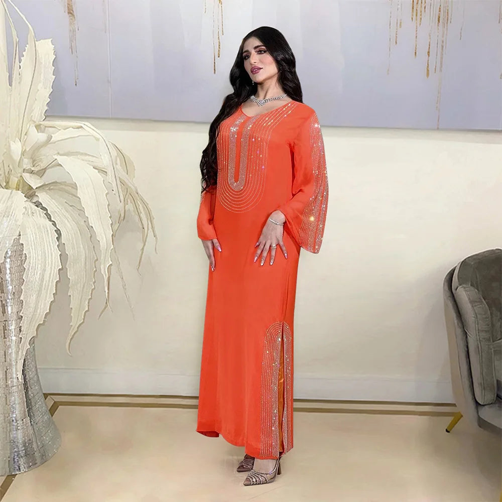 Abaya Robe Kaftan Dress for Women Plus Size Seamless Rayon Material Without Hijab Shawl