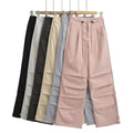 Women Outdoor Long Drawstring Waist Soft Loose Lightweight Casual Cargo Pants