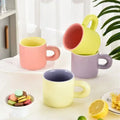 M Mug with Large Round Handle Creative Personality Ceramic Cup Milk Tea Set Kitchen Tableware Gift Suitable for Home Office