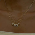G1579 Minimalist Style Dainty Mini Cz Letters Necklaces 18K Gold Plated Zircon Initial Pendant Necklace