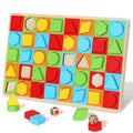 Preschool Educational Montessori Color Matching Toys Shape& Color Learning Toys Wooden Puzzles Shape Color Matching Board