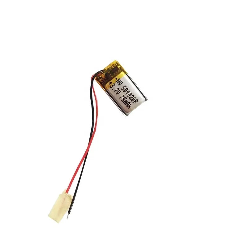 Tiny 70mAh 75mah 90mah 100mah 3.7V 501419 501020 Rechargeable Lipo Batteries for Earphones GPS tracker Devices