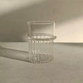 Stackable Vertical Ribbed High Borosilicate Glass Cup Heat Resistant Clear Water Coffee Dessert Cup for Cafe Hotel Restaurant MegaBDM