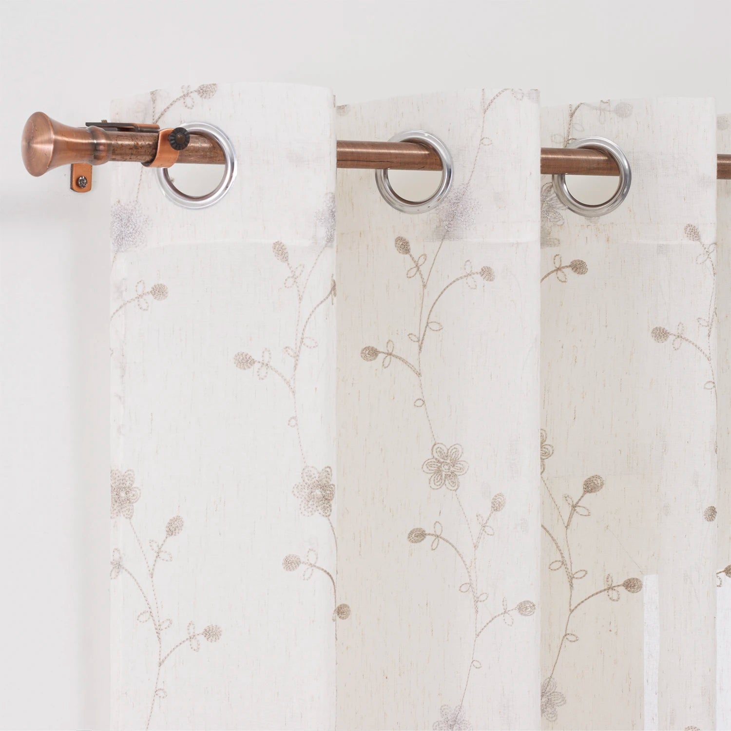 Wholesale Two-Color Floral Embroidery Sheer Curtains Fancy Design for Home Living Room Bedroom