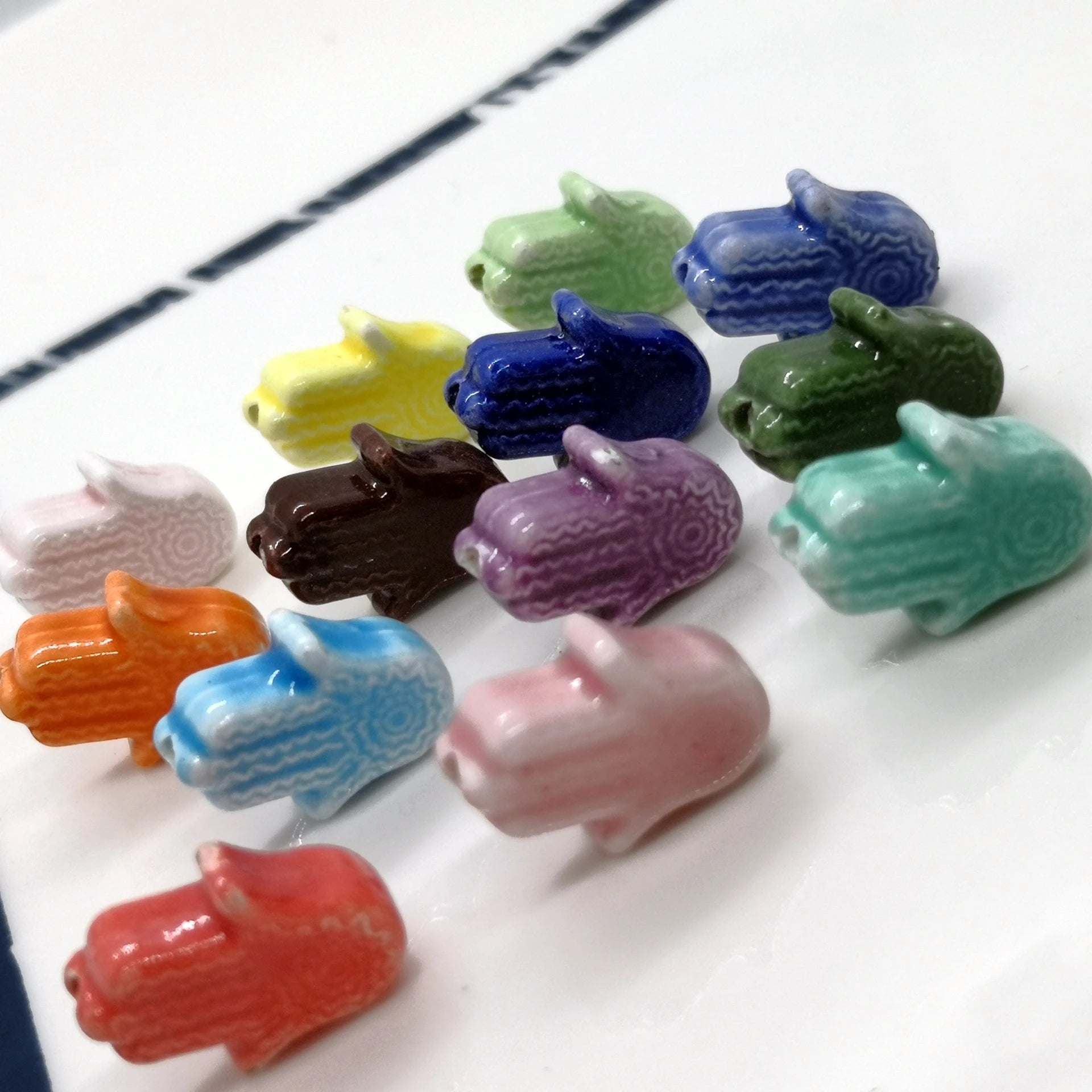 Wholesale DIY Jewelry Accessories Hand Shaped Porcelain Beads Ceramic Clay Loose Beads for Jewelry Making Findings
