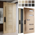 EU Entry Front Door Custom External Wooden Door Smart Lock Main Pivot Security Exterior Hotel Room Doors
