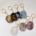 Personalized Women Baby Kids Small Portable Tortoiseshell Marble Gold Antistatic Pendant Keychain Acetate Pocket Hair Mini Comb