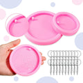 DM433 DIY Round Keychain Pendant Jewelry Epoxy Resin Silicone Molds With Hole for Handmade Fondant Chocolate Cake Decoration