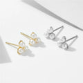 SP Korean Minimalist 18K Gold Plated S925 Sterling Silver Shell Pearl Earrings
