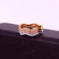 Fashion Female Antique Elegant White Cubic Zircon Zirconia Anniversary Design Durability Engagement Eternity Wave Ring for Women