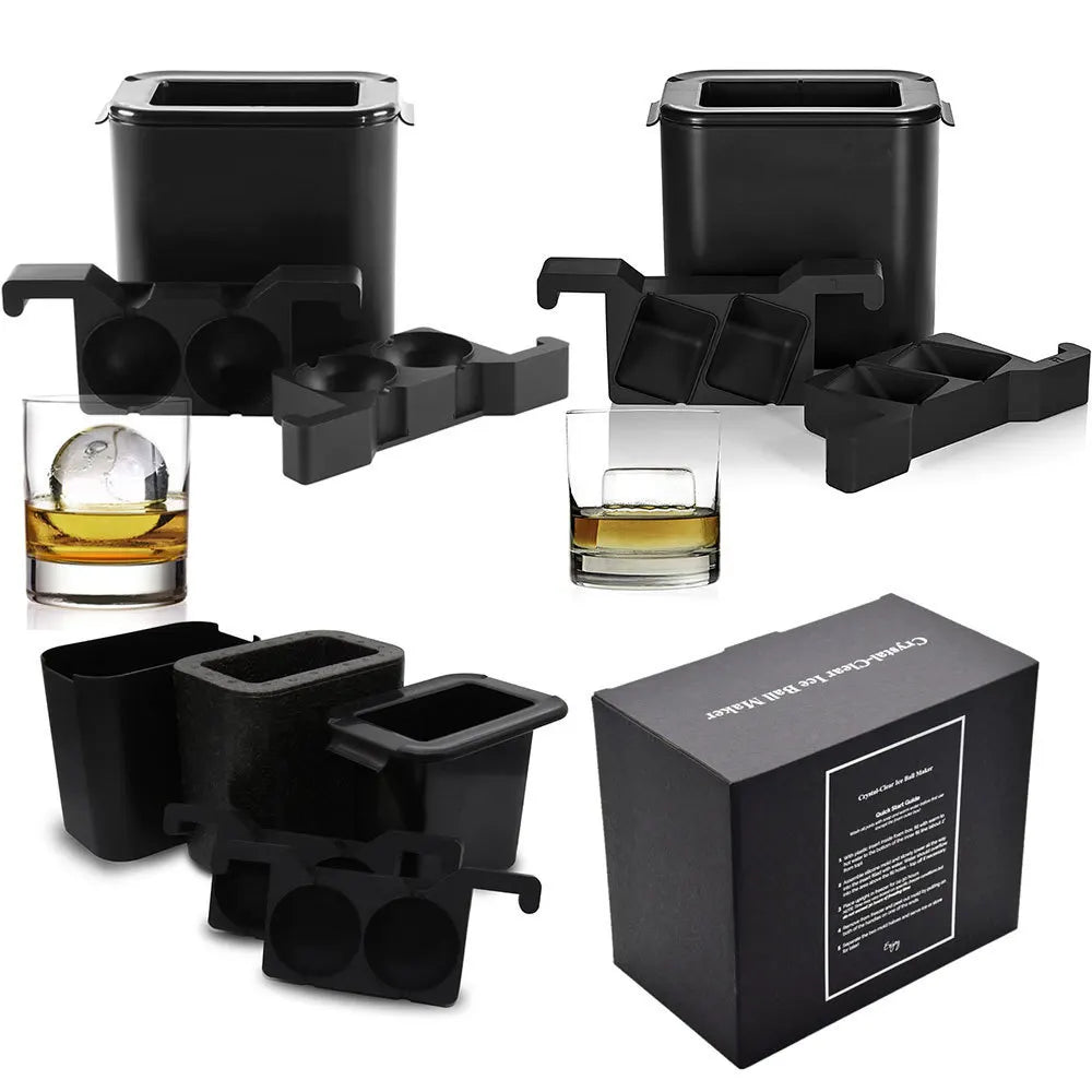 Hot Sale Silicone Smooth Ice Cube Tray Mold Food Grade Slower Melting Round Ice Cube Tray With Lid Ice Ball Maker Mold