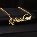 Custom 18K Gold Plated Stainless Steel Personalized Butterfly Name Necklace Romantic Link Chain with Letter Pattern