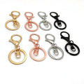 Free Nickle Gold Blank Circle Split Ring Keyring Key Chain Lobster Key Holder for DIY Keychains