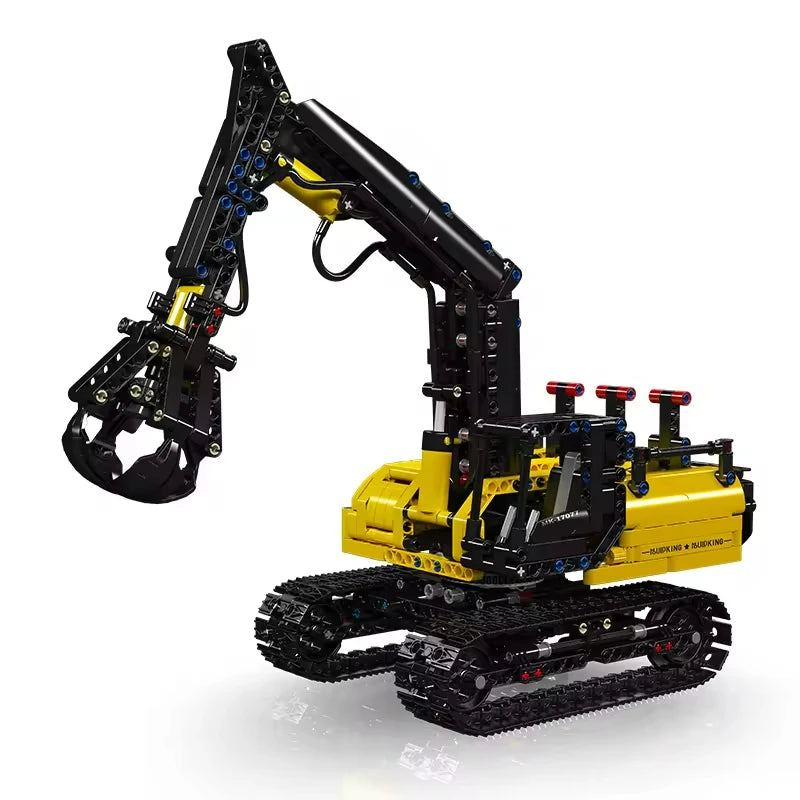Mould King 17077 Engineering Series Hydraulic Wood Grabber Building Blocks 866PCS Technicales Log Grapple Tracked Toy for Kids
