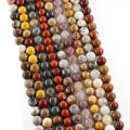 Natural Semiprecious Stone Crazy Agate Red jasper Beads Hand Diy Accessories Accessories Semi-finished Buttons Round Beads Loose