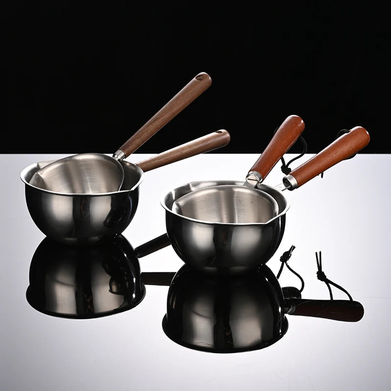 304 Stainless Steel Multifunctional Splash Pan Hot Oil Mini Sauce Milk Pan 3030014