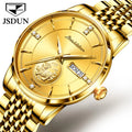 OEM Men's Gold Luxury Skeleton Clock Mens Automatic Mechanical Wristwatch with Alloy Case Masculine Relogio Masculin