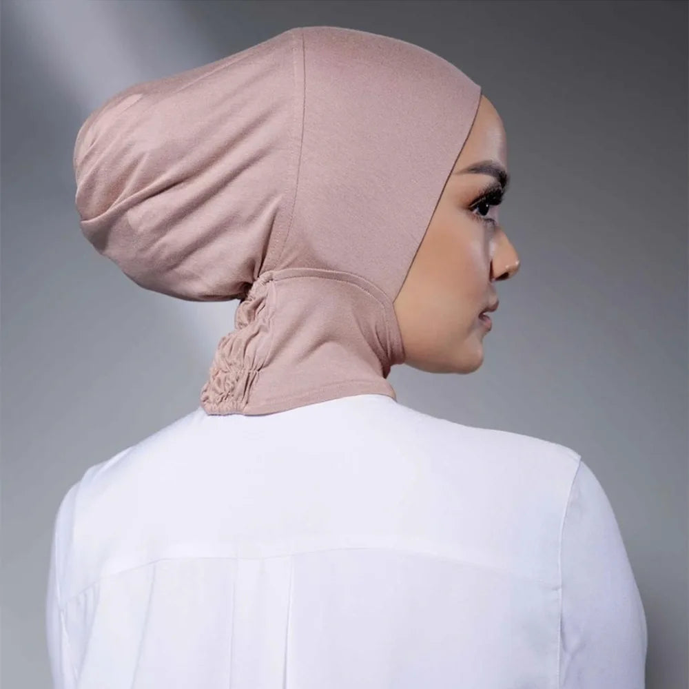 Newest Wholesale Islamic Muslim Ruched Elastic Turban Bonnet Cotton Jersey Stretch Underscarf Hijab Caps