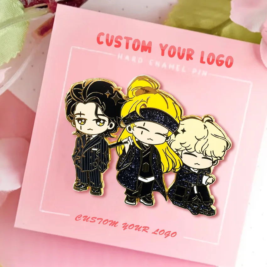 Fashion Gift Custom Metal Kpop Merchandise Pin Badge Bangtanboys Hard Soft Enamel Lapel Pins Factory