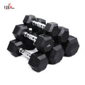 Home Gym Commercial Rubber Covered Hex Dumbbell Set Fitness Equipment Hexagon Plastic Cement Dumbbell for Men Fitness