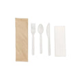 CPLA Wholesale Biodegradable PLA Cutlery Set Individual Bag Packaging Napkin Compostable Party Sustainable Disposable Knife