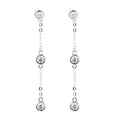 GRA Simple 925 Silver Rhodium Plated VVS Moissanite Diamond Long Chain Tassel Drop Earrings for Women Fine Jewelry