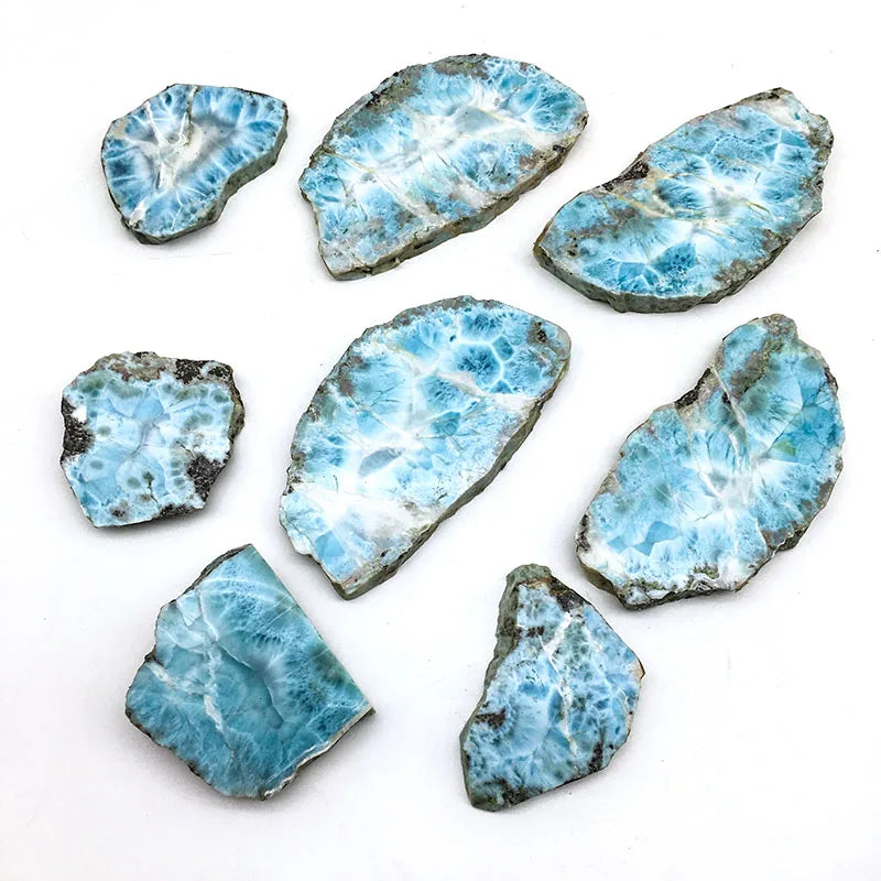 Wholesale Natural Larimar Crystal Slab Stone Polished Gemstone Slice Larimar Slab for Decoration