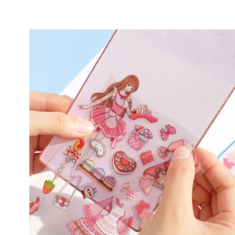Nekoni Dress up Princess Stickers PVC Girly Stickers Decal Cartoon Cute Decal Flat Adhesive Decorative Stickers