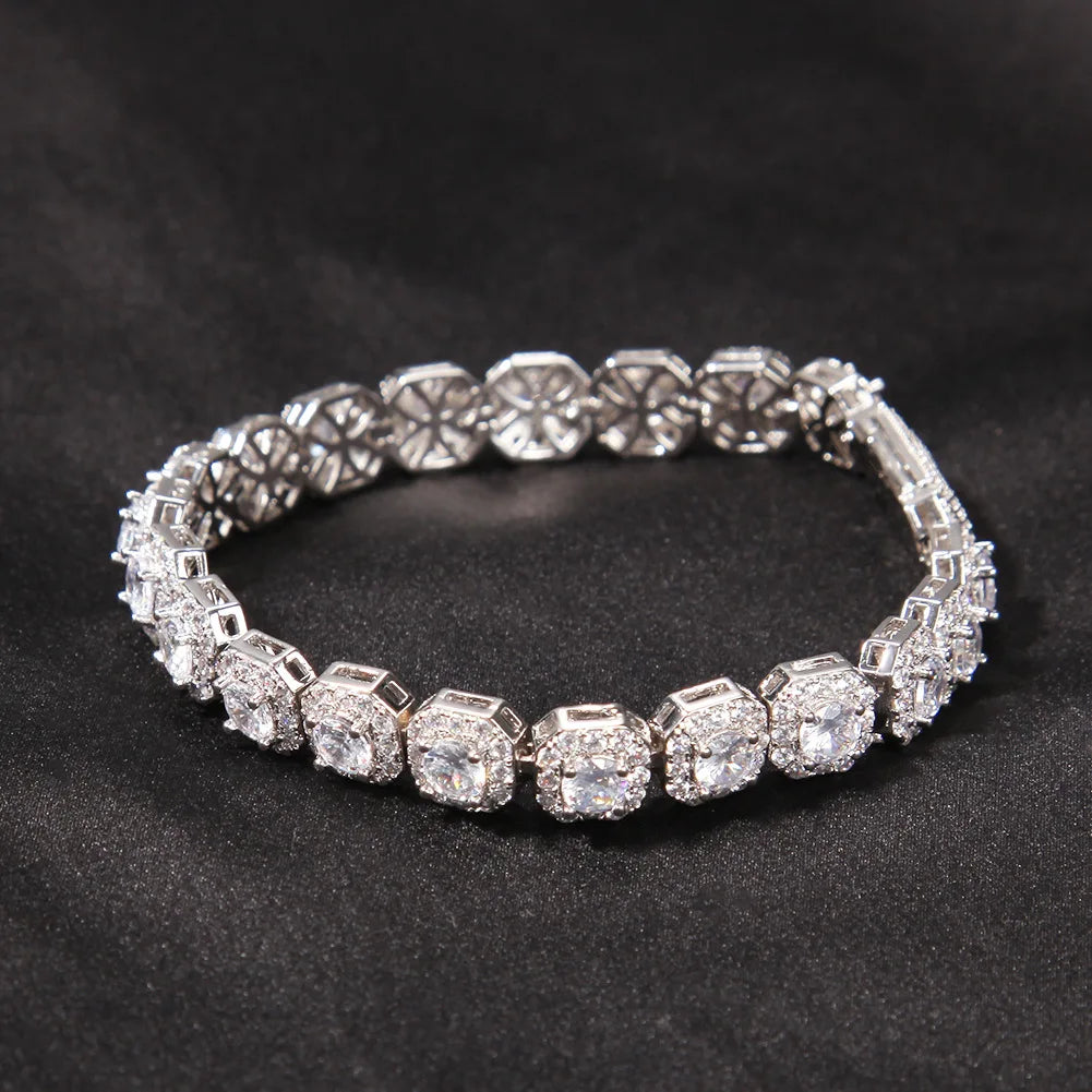 Hip Hop Zircon Full Zirconia Rock Sugar Bracelet Light Luxury Accessory High-end Men's Jewelry Accessories