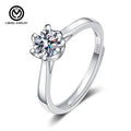MR04 Fashion Custom 1Ct Diamond Wedding Fine Jewelry 925 Sterling Silver Moissanite Wedding Promise Adjustable Ring for Women