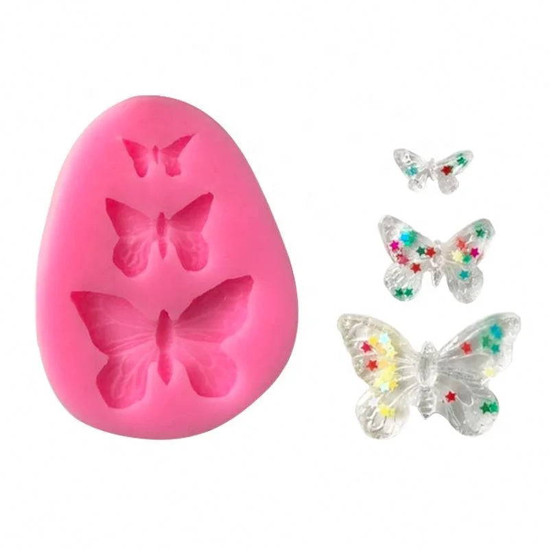 Hengya 3D Butterfly 3 Sizes DIY Candy Chocolate Molds Silicone Cake Decorating Tools Fondant Moulds Silicon Resin Mold