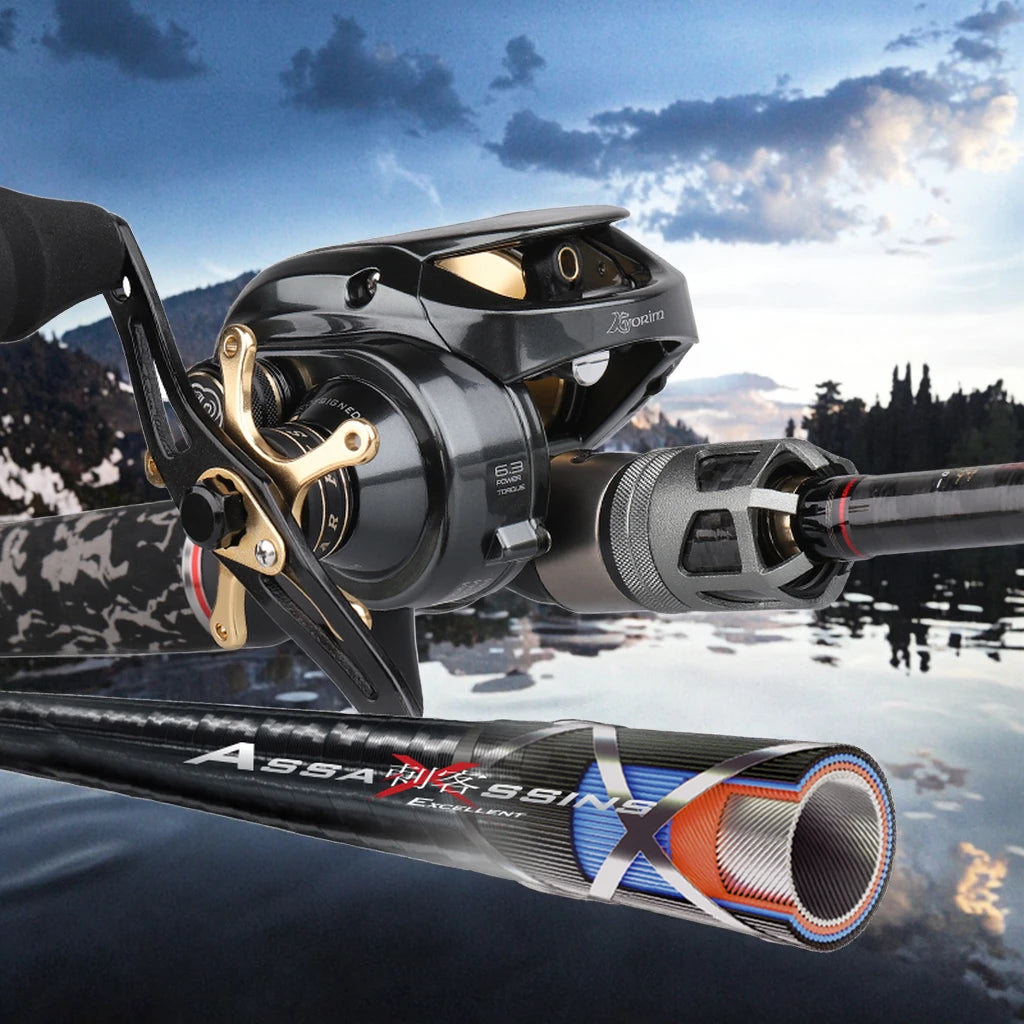 Histar Fuji Reel Seat DKK SIC Guide  Fishing Pole Assassins Heavy Action High Carbon Rod Combo Big Drag Baitcasting Wheel Set